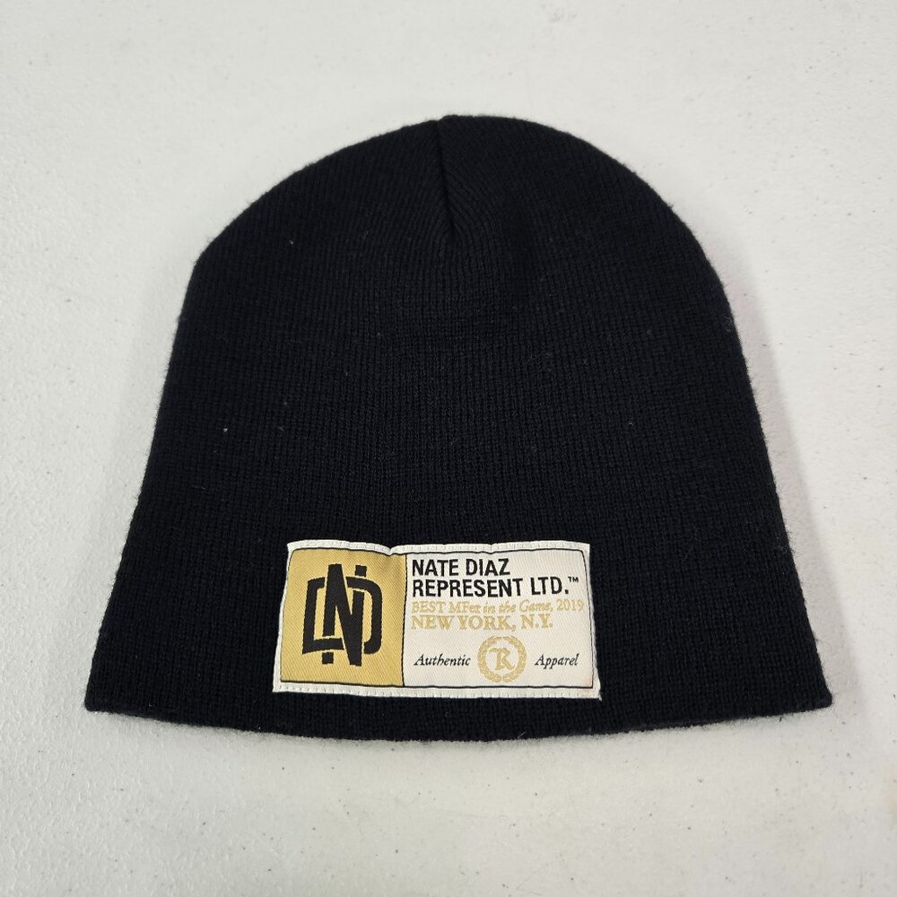 Nate Diaz Men Hat OS‎ Black Acrylic Knit Beanie ND Logo MMA